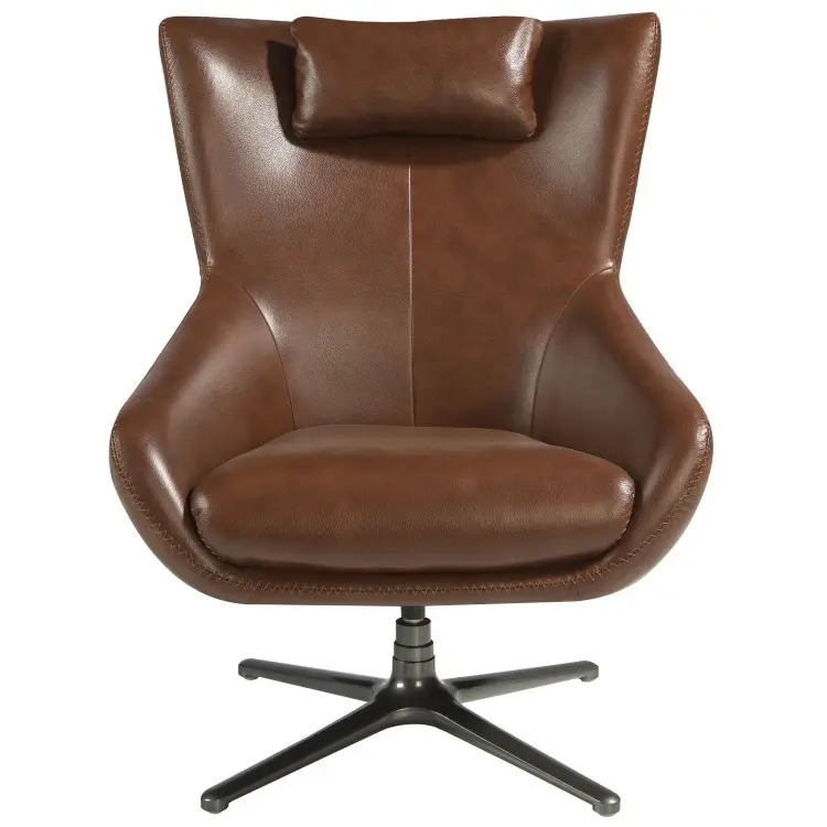 Поворотное кресло 5089/A1001-M1595 с кожаной обивкой
