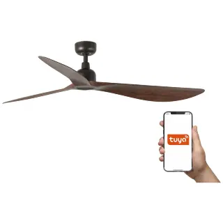 Потолочный вентилятор OUTWOOD L Ш1500MM коричневый/темный орех 3P IP44 TUYA