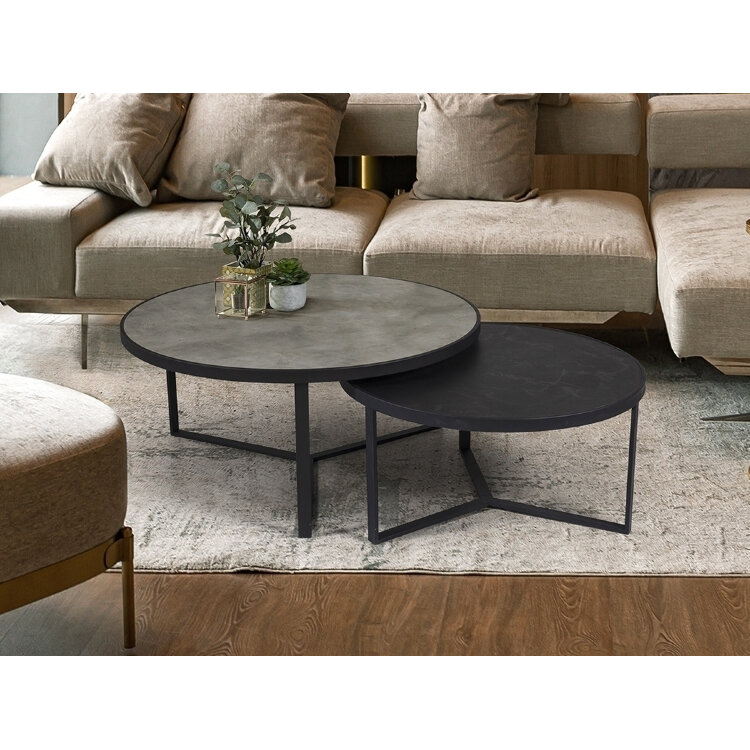 Комплект приставных столиков Naira черный / серый