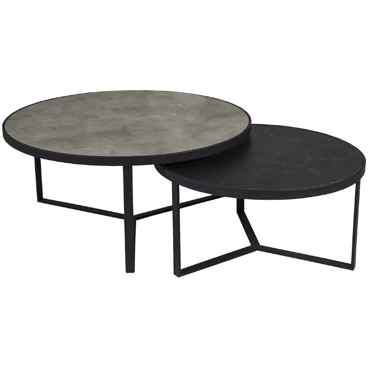 Комплект приставных столиков Naira черный / серый