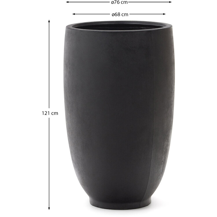 Aiguablava Кашпо из черного цемента Ø 75 см