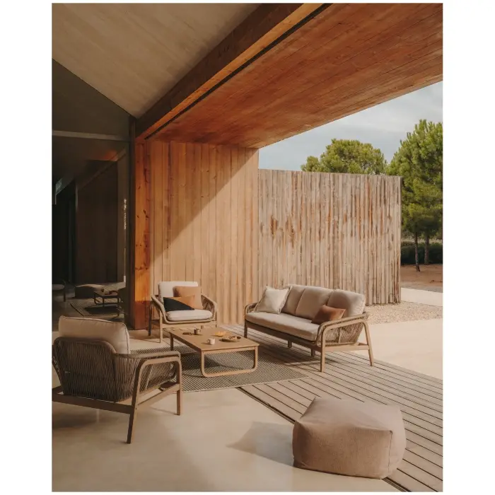 Комплект Vellana: 3-местный диван, 2 кресла и журнальный столик из 100% массива акации