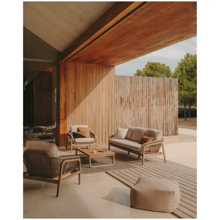 Комплект Vellana: 3-местный диван, 2 кресла и журнальный столик из 100% массива акации