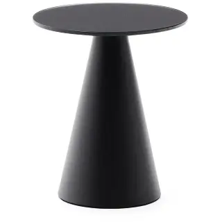 Wilshire Приставной столик из металла и стекла черный Ø35 см