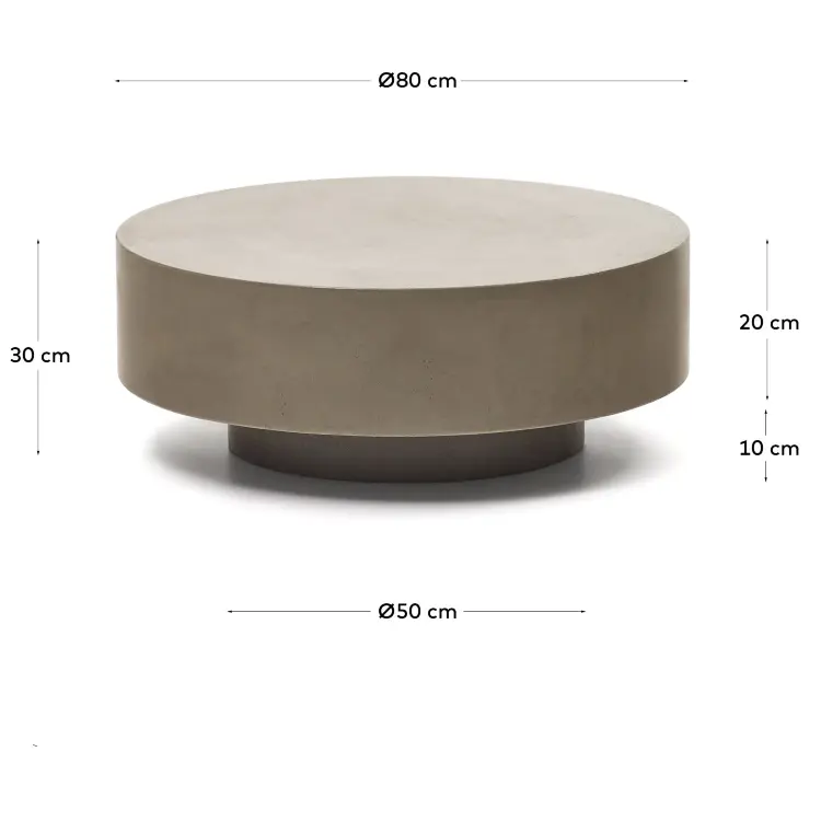 Garbet Журнальный столик цемент Ø 80 см