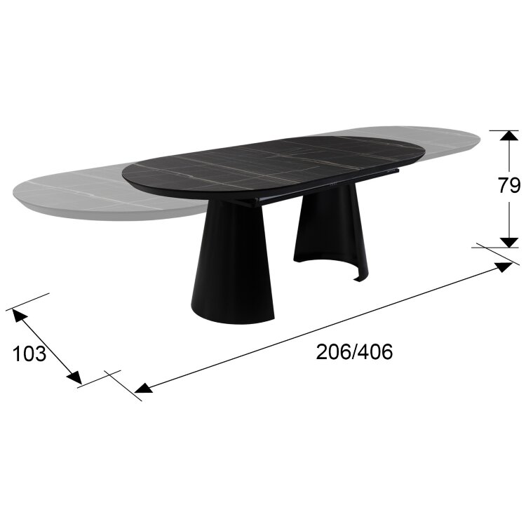 Capri Раздвижной обеденный стол с мраморной столешницей