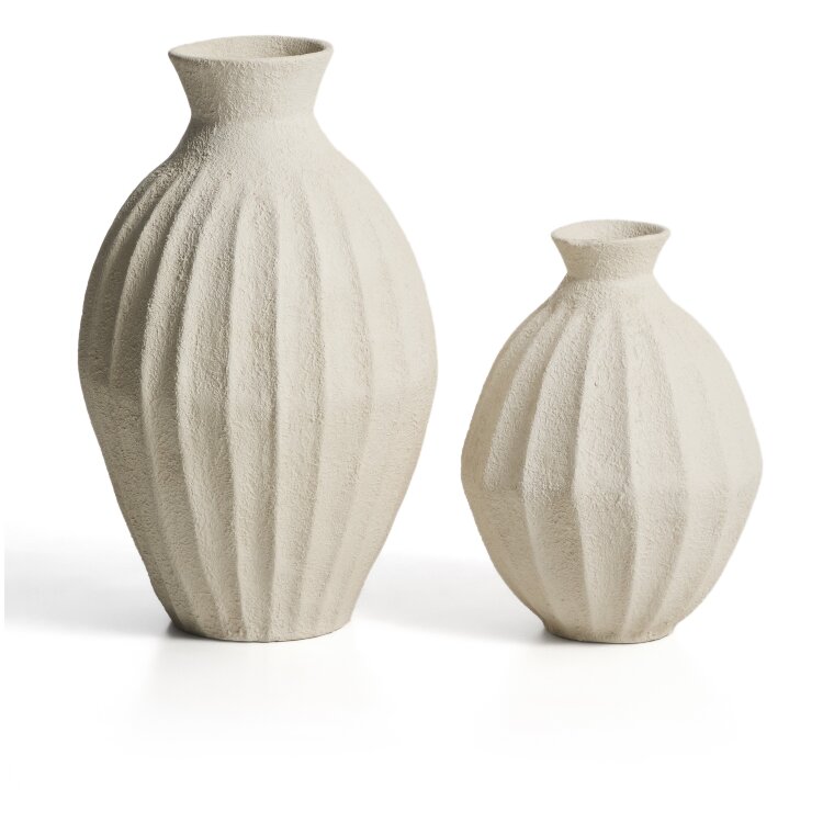 Ваза Arquena из папье-маше бежевого цвета, 67 см