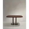 Стол Melvar из орехового шпона с основанием из матовой нержавеющей стали, 121 x 121
