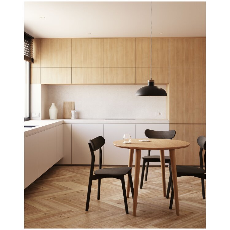 Oqui Раздвижной стол из шпона дуба и массива дерева 90 (170) x 90 см