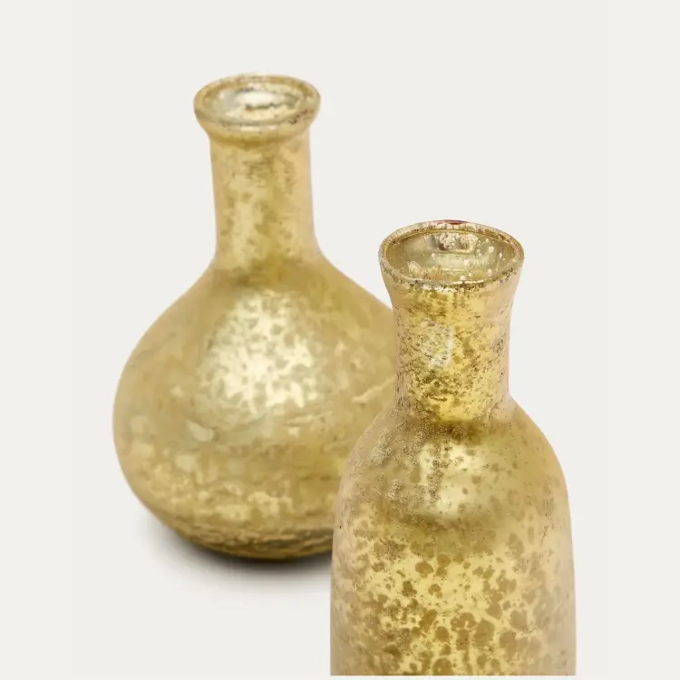 Deila Набор из 2 золотых ваз из переработанного стекла 10 см