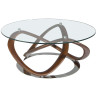 Круглый журнальный столик из стекла и массива ореха CT20050 /2064