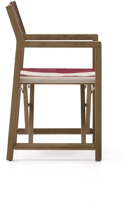 Складной стул для улицы Vilara в бордово-бежевую полоску