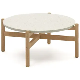 Pola Журнальный столик из массива эвкалипта и цемента Ø 84,4