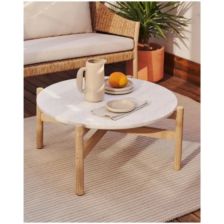 Pola Журнальный столик из массива эвкалипта и цемента Ø 84,4