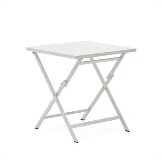 Стол садовый складной Torreta из алюминия с белой отделкой 70 x 70 см