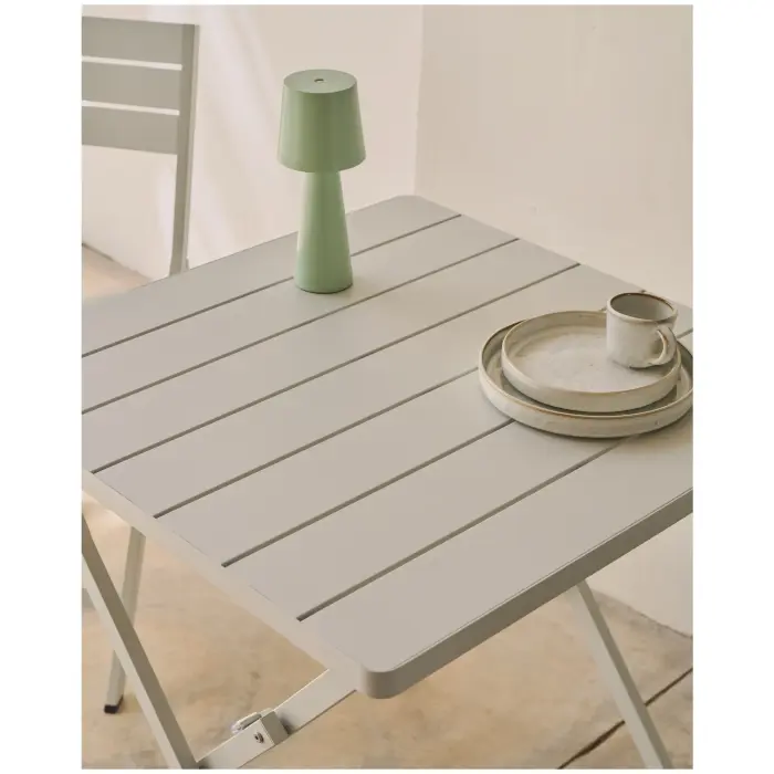 Стол садовый складной Torreta из алюминия с белой отделкой 70 x 70 см