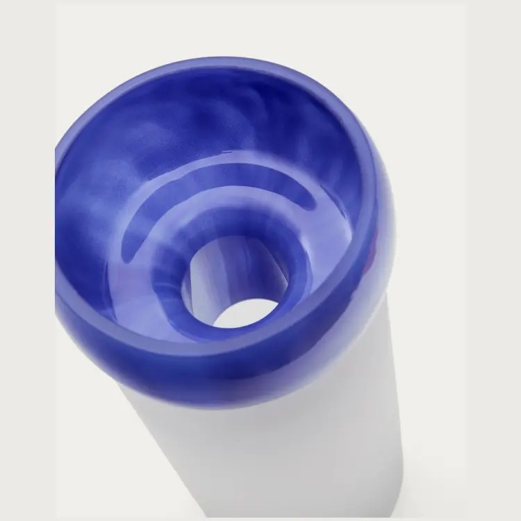 Kelse Ваза из прозрачного и синего стекла 30,5 см