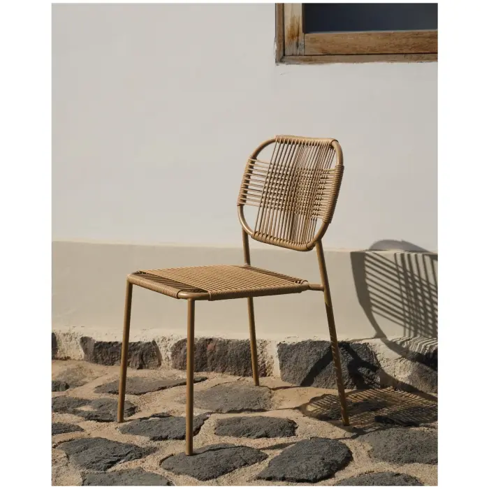 Садовый стул Talaier из каната и стали коричневого цвета