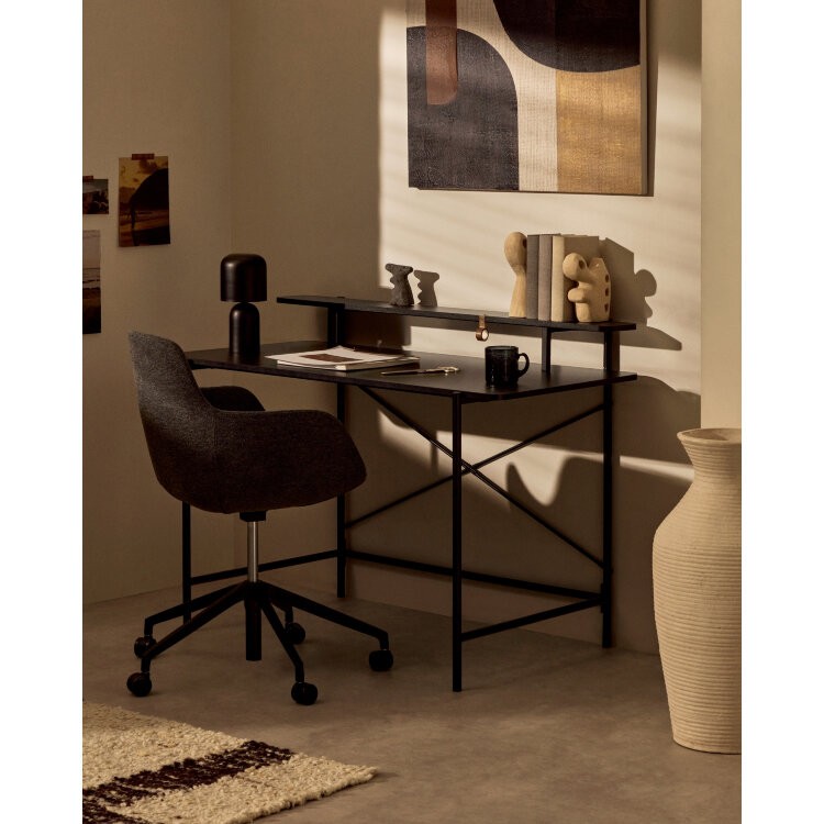 Письменный стол Galatia из черной меламина с металлическими ножками в черной отделке 120 x 60 см