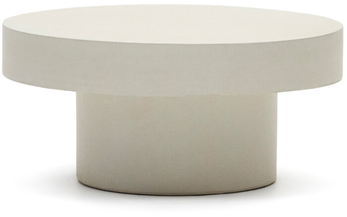 Aiguablava Круглый журнальный столик из белого цемента Ø 66 см