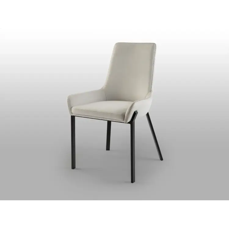 Стул Diane черный металлический с белой обивкой