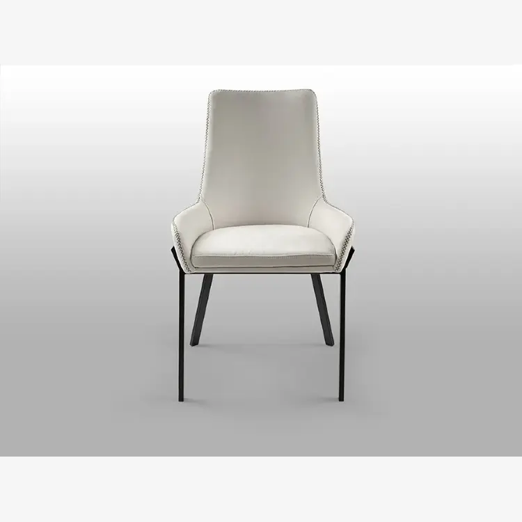 Стул Diane черный металлический с белой обивкой