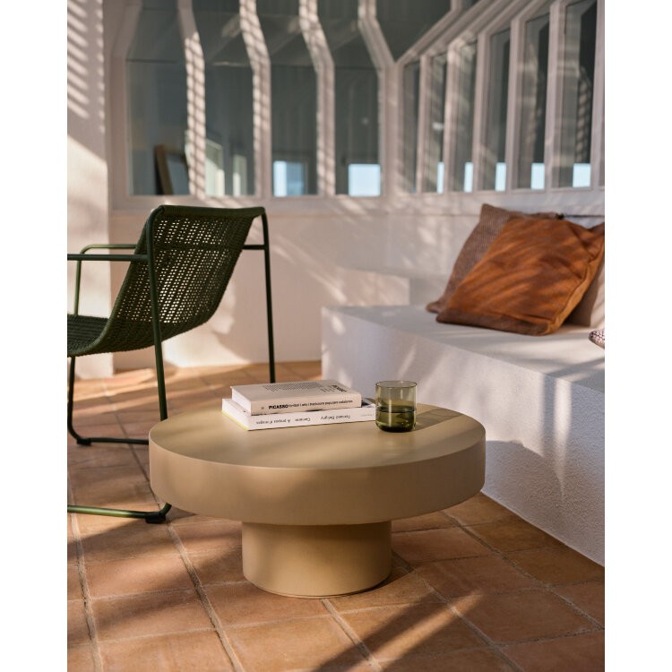 Aiguablava Журнальный столик бежевый цементный Ø66 см