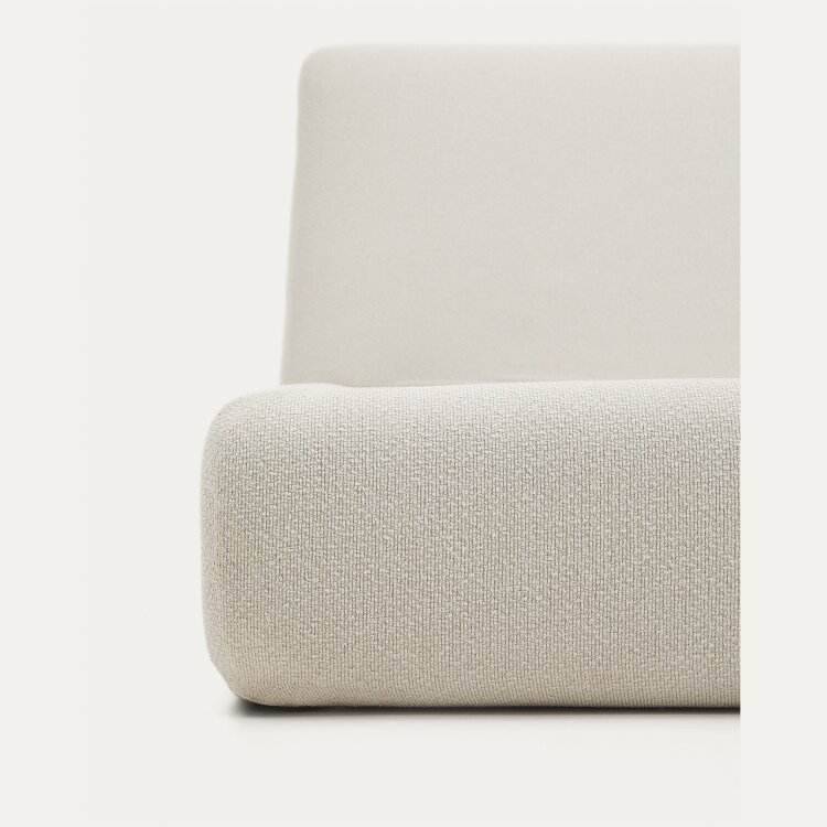 Кровать Martina со съемным чехлом из шенилла цвета экрю 160 x 200