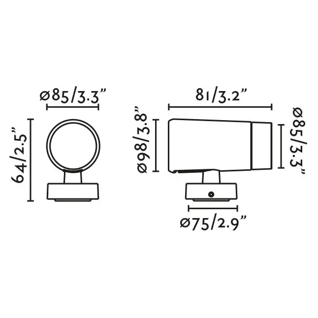 PUK 85 Черный проектор LED 25W 2700K 50°