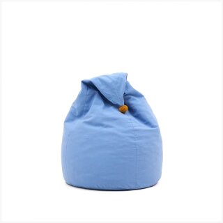 Olvi синий хлопковый пуф с кисточкой горчичного цвета Ø 60 см