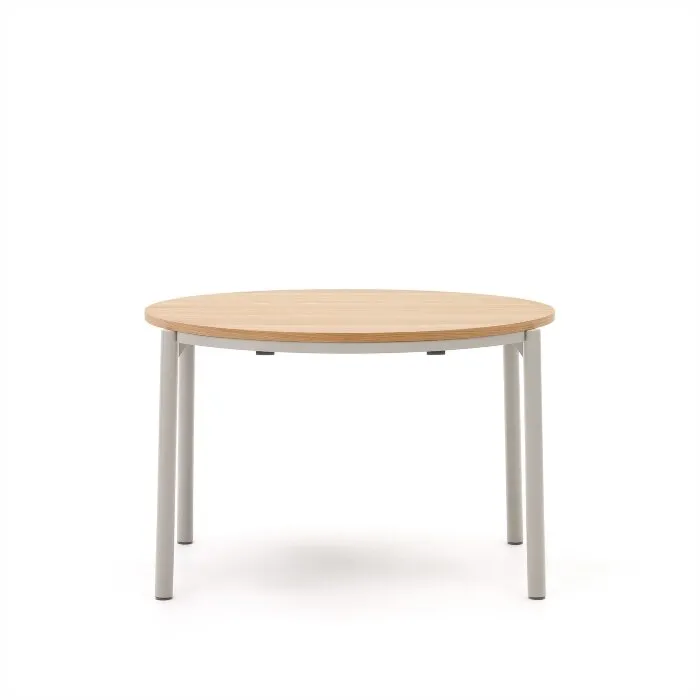 Montuiri раздвижной круглый стол из дубового шпона с серыми ножками