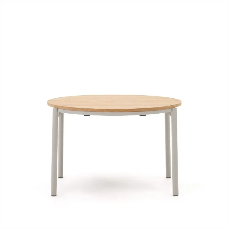 Montuiri раздвижной круглый стол из дубового шпона с серыми ножками