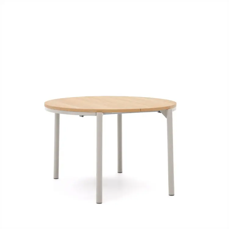 Montuiri раздвижной круглый стол из дубового шпона с серыми ножками