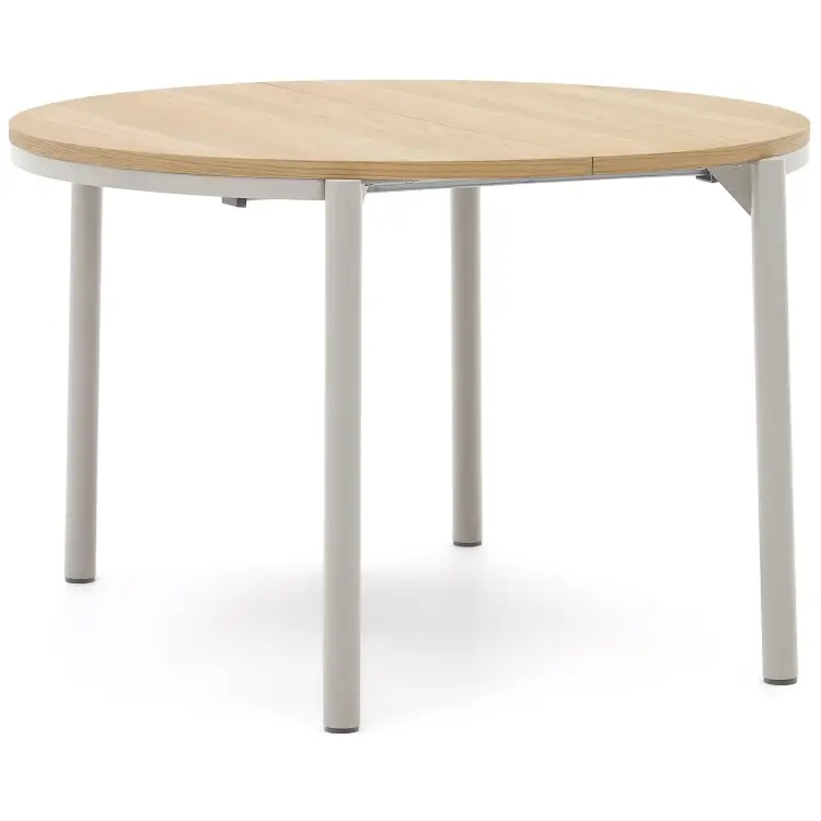 Montuiri раздвижной круглый стол из дубового шпона с серыми ножками