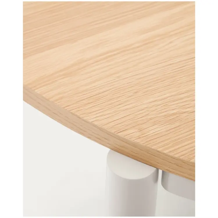 Montuiri раздвижной круглый стол из дубового шпона с серыми ножками