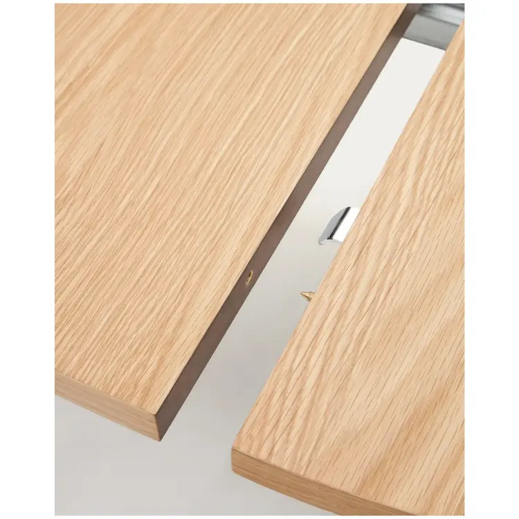 Montuiri раздвижной круглый стол из дубового шпона с серыми ножками