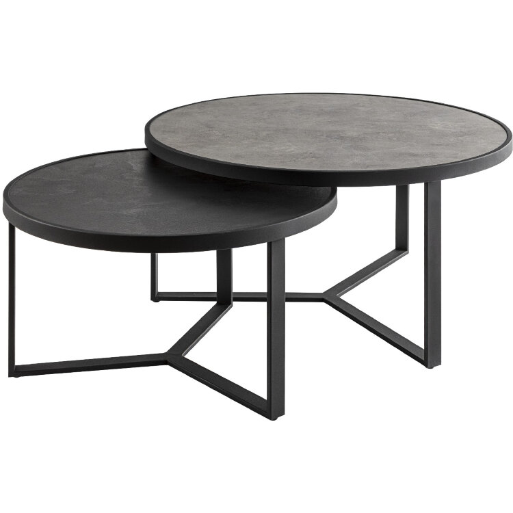 Naira Набор из 2-х приставных столиков серого цвета из меламина