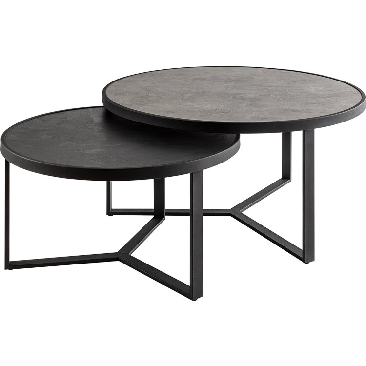 Naira Набор из 2-х приставных столиков серого цвета из меламина