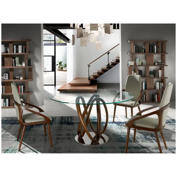 Круглый обеденный стеклянный стол DT801 /1021 Ø130