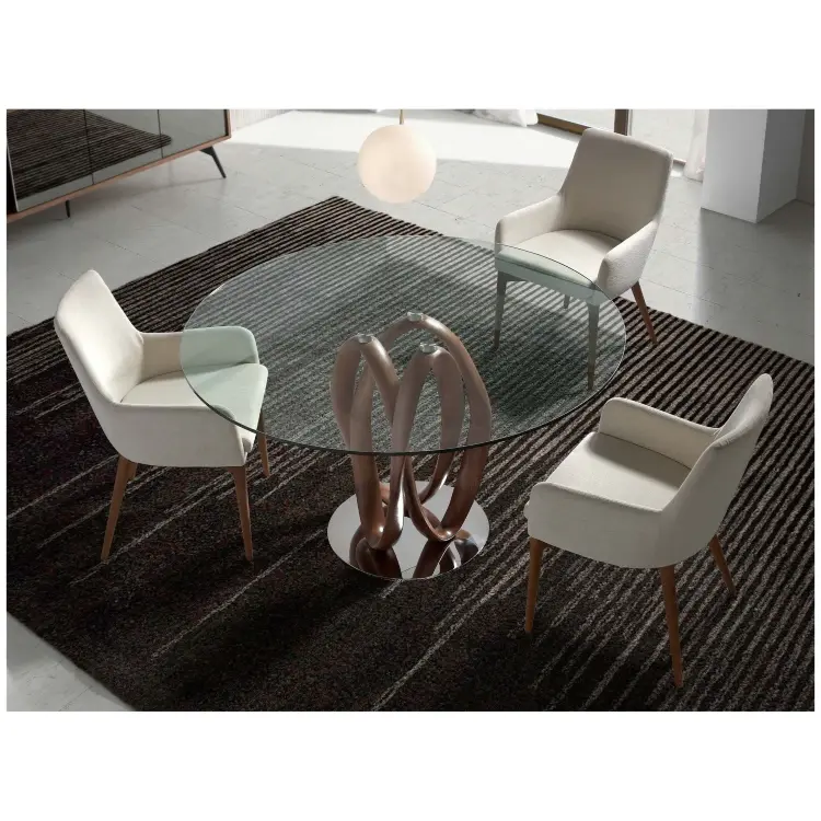 Круглый обеденный стеклянный стол DT801 /1021 Ø130