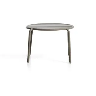 Уличный журнальный столик Joncols из алюминия с бежевой отделкой Ø 60 см