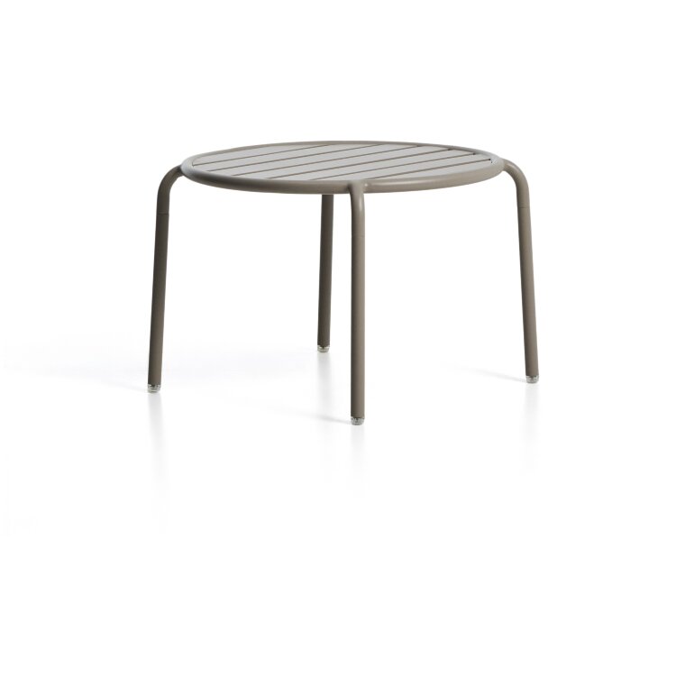 Уличный журнальный столик Joncols из алюминия с бежевой отделкой Ø 60 см
