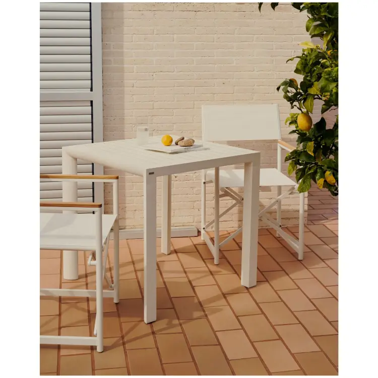 Culip Алюминиевый уличный стол с порошковым покрытием белого цвета 77 x 77 см