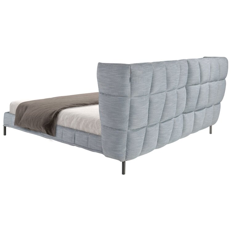 Кровать 7211 из ткани светло-голубовато-серого цвета