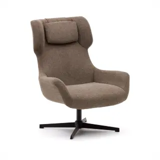 Zalina Вращающееся кресло с подлокотниками из светло-коричневой синели