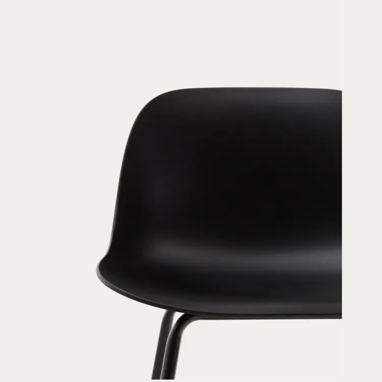 Барный стул Altea черный с ножками из черной стали, 75 см