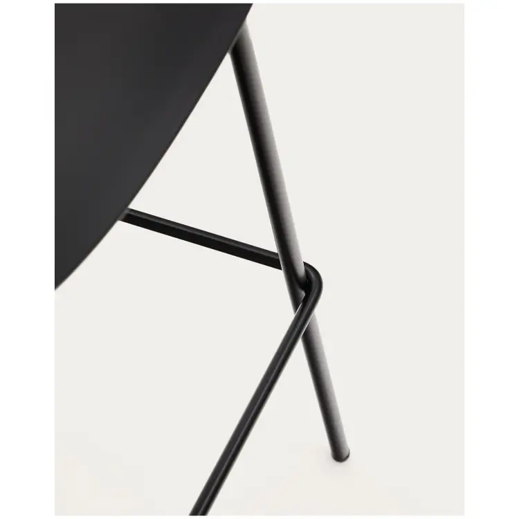 Барный стул Altea черный с ножками из черной стали, 75 см