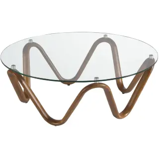 Журнальный столик 2124/CT20048 из стекла и ореха