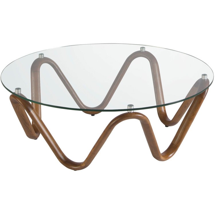Журнальный столик 2124/CT20048 из стекла и ореха