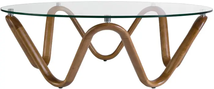 Журнальный столик 2124/CT20048 из стекла и ореха